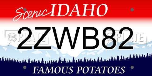 2ZWB82 Idaho License Plate