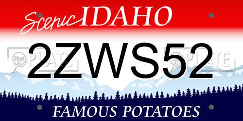 2ZWS52 Idaho License Plate