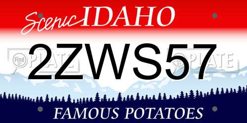 2ZWS57 Idaho License Plate