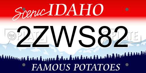 2ZWS82 Idaho License Plate