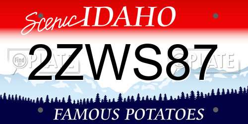 2ZWS87 Idaho License Plate