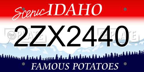 2ZX2440 Idaho License Plate