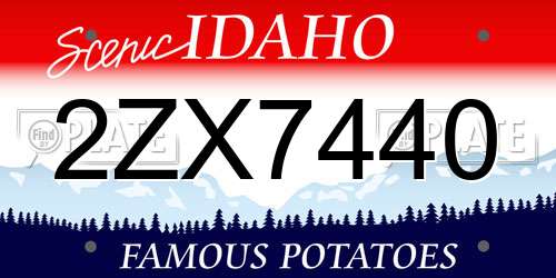 2ZX7440 Idaho License Plate