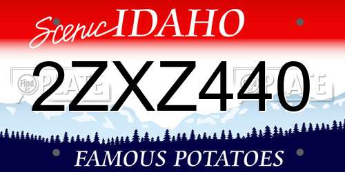 2ZXZ440 Idaho License Plate