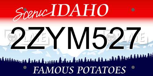 2ZYM527 Idaho License Plate
