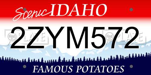 2ZYM572 Idaho License Plate