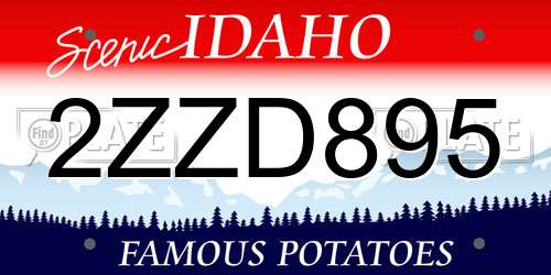 2ZZD895 Idaho License Plate