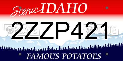 2ZZP421 Idaho License Plate