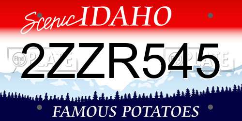 2ZZR545 Idaho License Plate