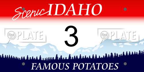 3 Idaho License Plate