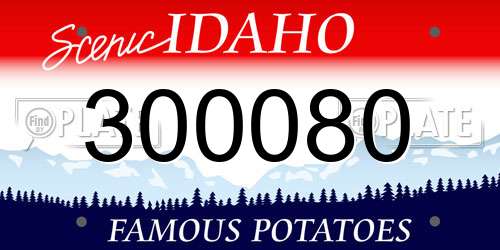 300080 Idaho License Plate