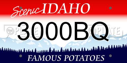 3000BQ Idaho License Plate