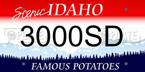 3000SD Idaho License Plate