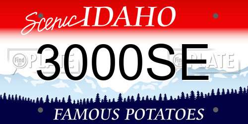 3000SE Idaho License Plate