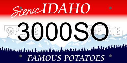 3000SO Idaho License Plate