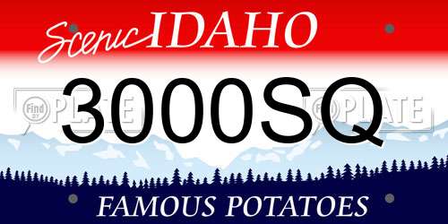 3000SQ Idaho License Plate