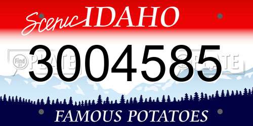 3004585 Idaho License Plate