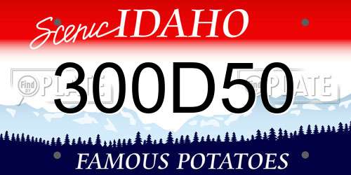300D50 Idaho License Plate