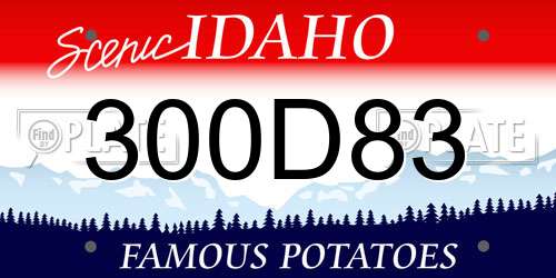 300D83 Idaho License Plate