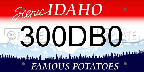 300DB0 Idaho License Plate