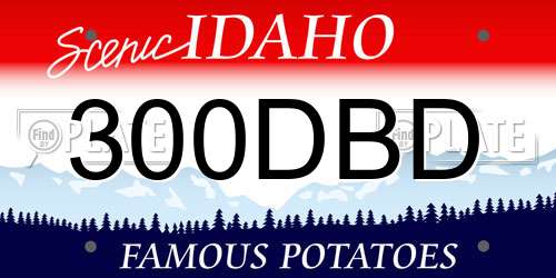 300DBD Idaho License Plate