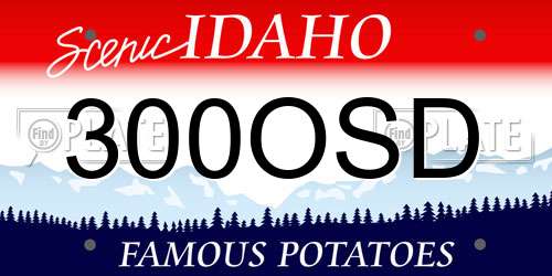 300OSD Idaho License Plate