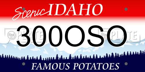 300OSO Idaho License Plate