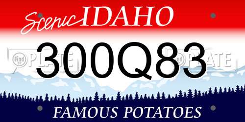 300Q83 Idaho License Plate