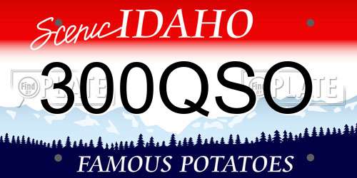 300QSO Idaho License Plate