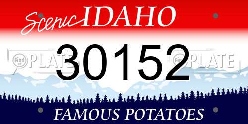 30152 Idaho License Plate