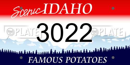 3022 Idaho License Plate