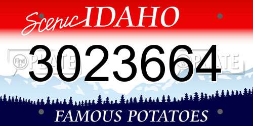 3023664 Idaho License Plate