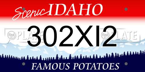 302XI2 Idaho License Plate