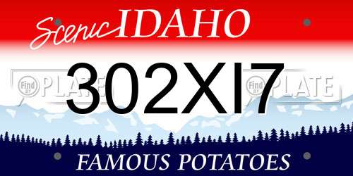 302XI7 Idaho License Plate