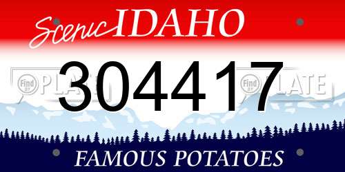 304417 Idaho License Plate