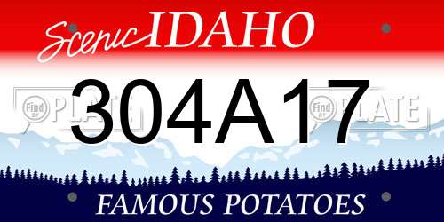 304A17 Idaho License Plate