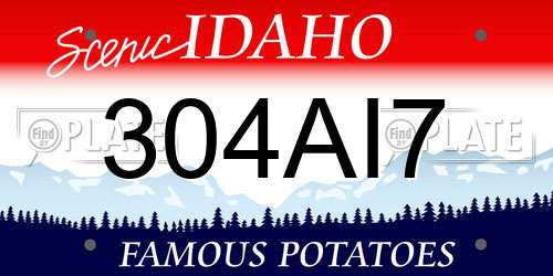 304AI7 Idaho License Plate