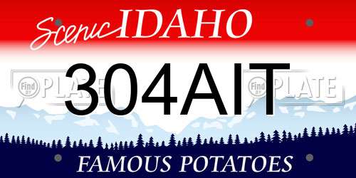 304AIT Idaho License Plate