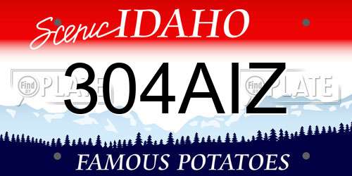 304AIZ Idaho License Plate