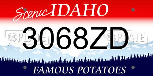 3068ZD Idaho License Plate