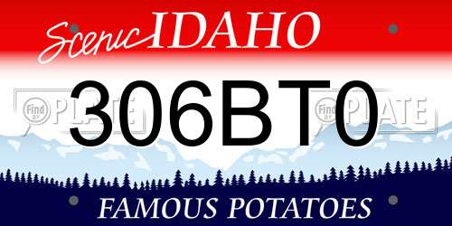306BT0 Idaho License Plate