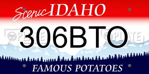 306BTO Idaho License Plate