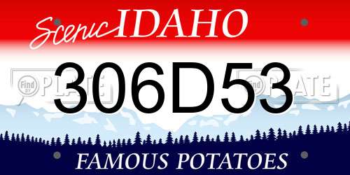 306D53 Idaho License Plate
