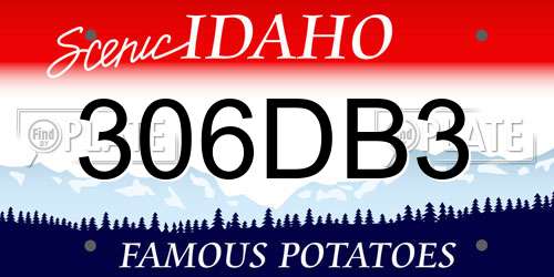 306DB3 Idaho License Plate