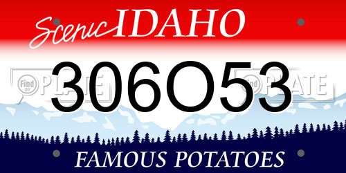 306O53 Idaho License Plate