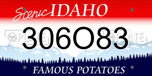 306O83 Idaho License Plate