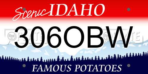 306OBW Idaho License Plate