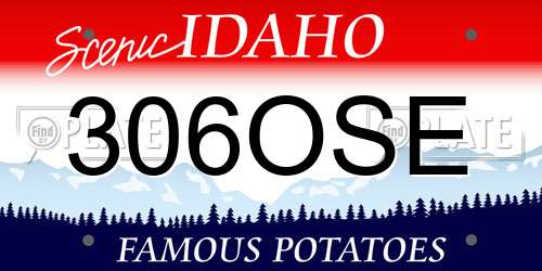 306OSE Idaho License Plate