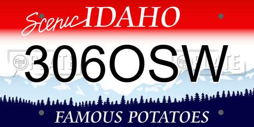 306OSW Idaho License Plate
