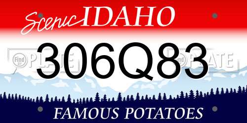 306Q83 Idaho License Plate